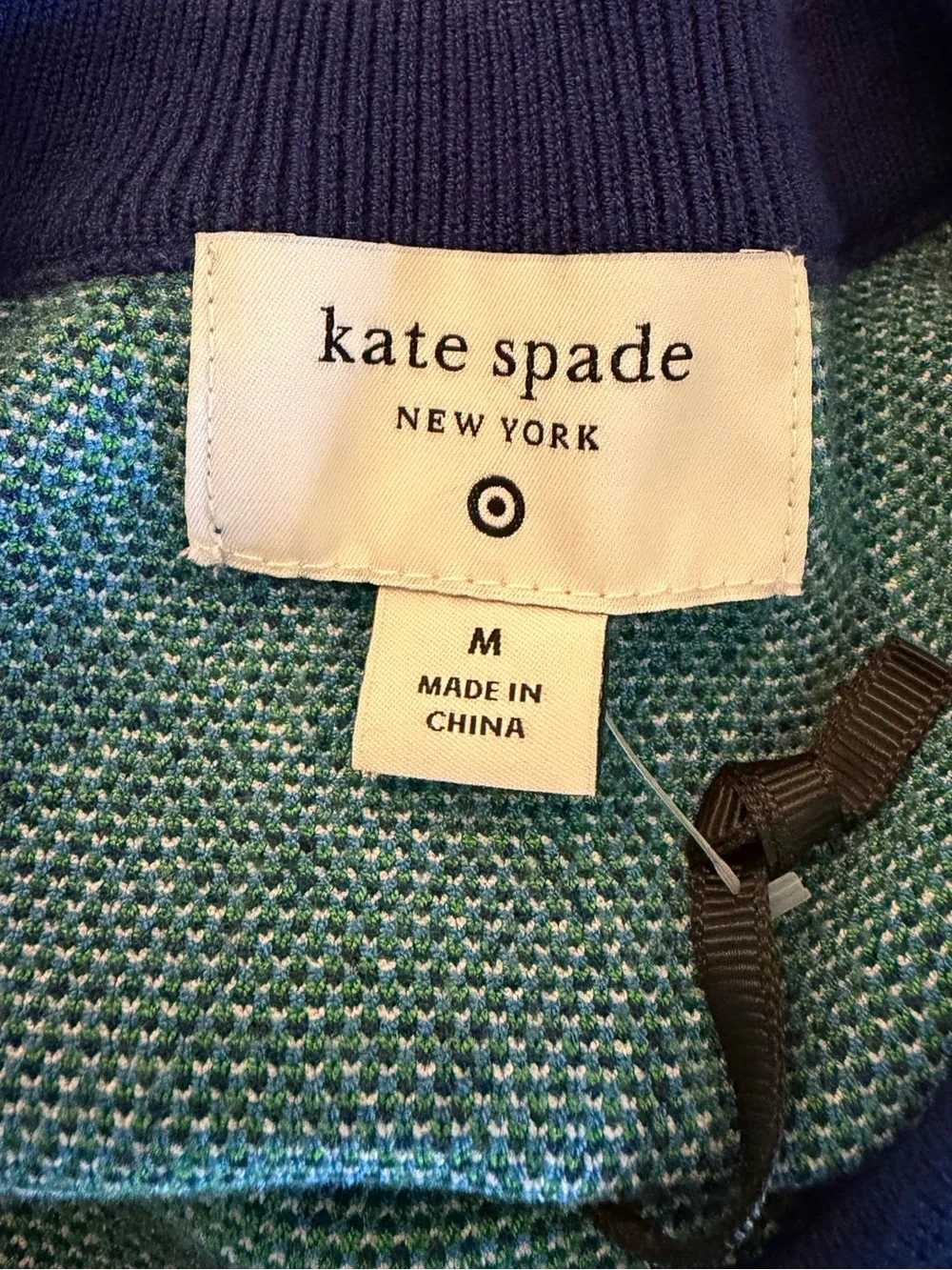 kate spade x Target Navy Floral Short-Sleeve Knit Top Blue White Blooms, M NWT